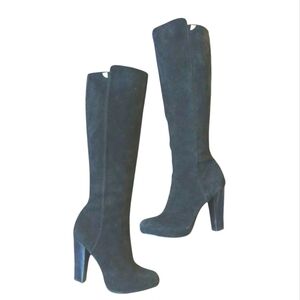 Calvin Klein Eliana Tall Black Heeled Boots Women's Black Knee High Boots sz 6